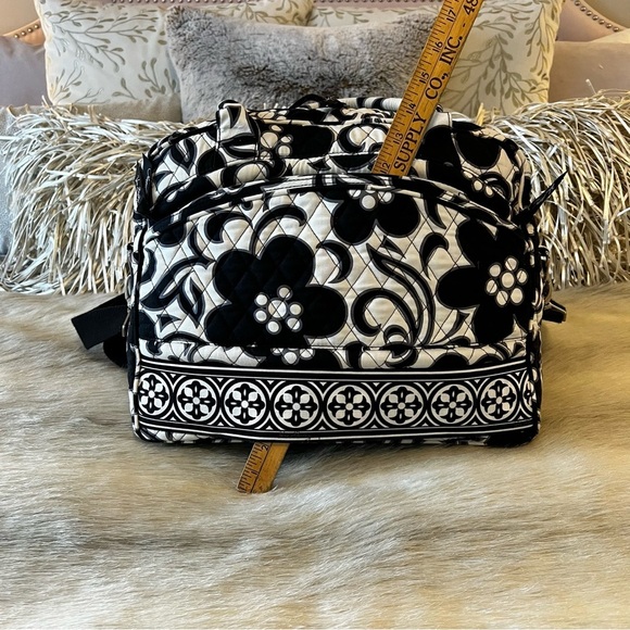 VERA BRADLEY Night & Day 2010 Metropolitan Computer Bag Weekender Black White - Picture 12 of 16